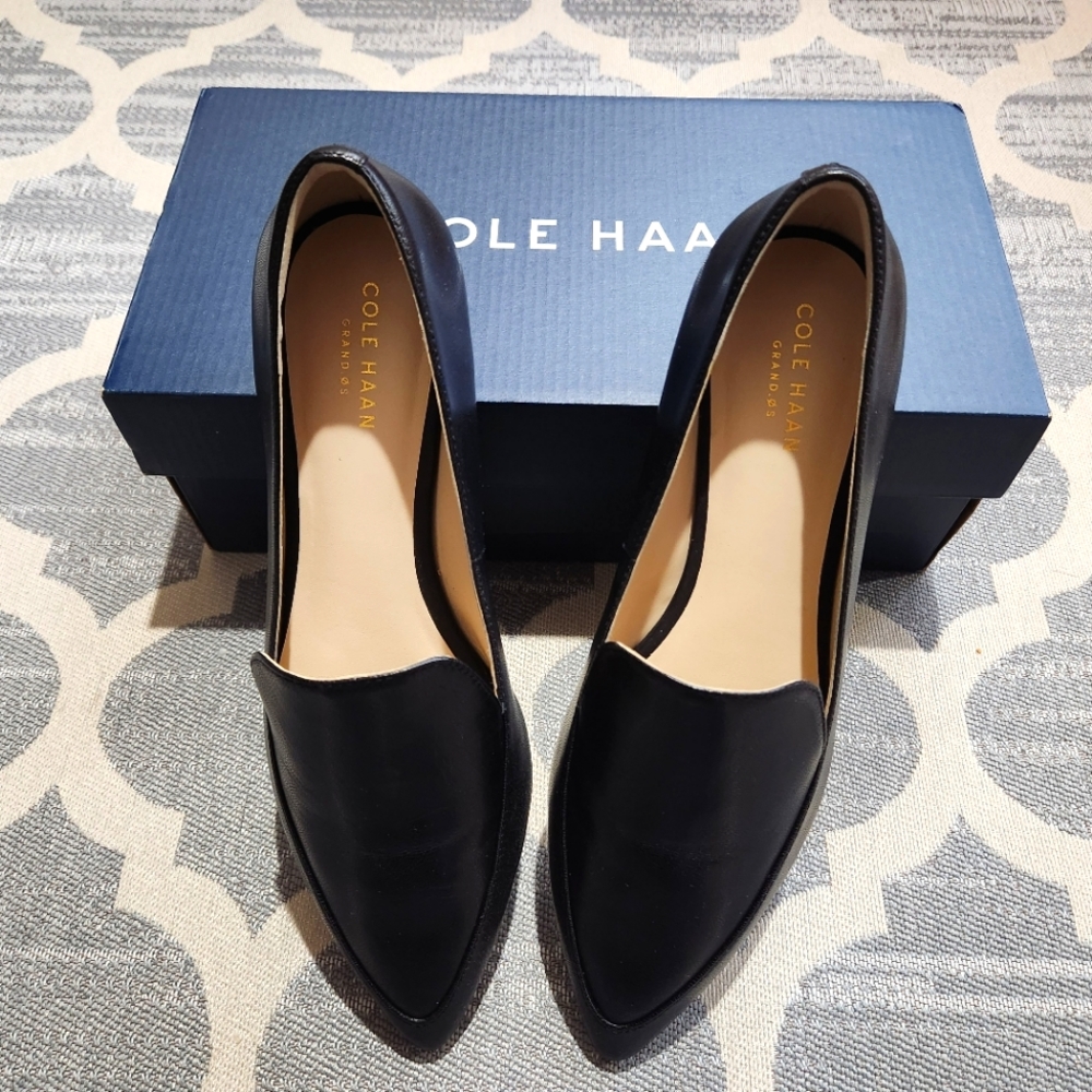 NEW Cole Haan Brie Skimmer black leather size 7
